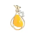 Elegant Chinese style yellow agate brooch pin, vintage gold-plated jewelry for women suit. - Beewax Money Bag