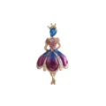 Cute ballet girl rhinestone brooch detailed shot, sparkling crystal enamel dancing pin accessory for women. - Style 2 / 5.5*3cm
