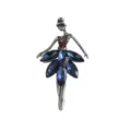 Crystal rhinestone ballerina girl brooch elegant dancing woman pin fashion jewelry accessory - Style 3 / 6.2*3.3cm