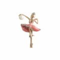 Close-up detail of the elegant ballerina brooch featuring sparkling rhinestones and a white pearl. - Style 7 / 5.2*3.6cm