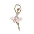 Exquisite gold-plated rhinestone ballet dancer brooch for women, elegant crystal corsage pin accessory - Style 16 / 5.8*2.7cm