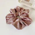 Satin floral scrunchie for women, elegant pink hair tie, ponytail holder accessory. - Dusty Pink Floral