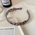 Korean style leopard print folding headband, chic and versatile hair accessory for women. - Foldable Hair Hoop / Translucent Black Leopard