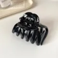 Pinza de pelo grande de calabaza negra, pinza brillante con dientes profundos para cabello. - Negro