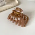Pinza de pelo marrón caramelo grande pinza de tiburón francesa para cabello grueso - Café