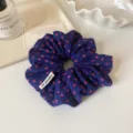 Blauwe roze polkadot stoffen haarelastiekje elegante haaraccessoire voor vrouwen - Blauw Stippen