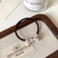 Grazioso elastico per capelli con fiocco da donna, fermacapelli elegante con fiocco in resina. - Elastico Capelli Fiocco Bianco Cangiante