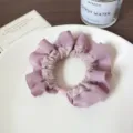 Korean style purple spliced hair scrunchie soft fabric high elasticity women hair rope - Dusty Pink Lace Large Scrunchie