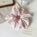 Koreaanse stijl roze stippen haarscrunchie schattige haaraccessoire voor vrouwen dagelijks - Lichtroze Stippen
