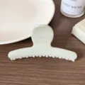 Pinza para el pelo curva de color crema para mujer, accesorio de peinado minimalista elegante. - Pinza de Pelo Recta Verde Claro