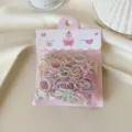 Bunte kleine elastische Haargummis für Kinder, weiche Einweg-Haarbänder im süßen Beutel. - S / 200 Stück/Packung / Helle Pastelltöne
