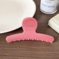 Pinza para el pelo curva rosa para mujer, elegante pinza cangrejo de color sólido hoy. - Pinza de Pelo Recta Rosa