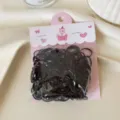 Black elastic rubber hair bands for kids, small size thick hair ties in cute packaging. - S / 200 Pieces/Pack / Black