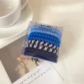 Blue woven hair ties set in a clear box, stylish hair accessories for women daily wear - 8-Piece Set / Royal Blue Series