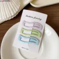 Set di mollette per capelli macaron stile coreano, simpatici accessori per uso quotidiano. - Set di 3 pezzi / Onda Blu Verde