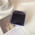 Black woven hair ties in a clear box, elegant styling hair accessories for daily wear ponytails. - 8-Piece Set / Black