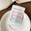 Variante Molletta Capelli Traforata Macaron, Set Fermaglio BB Ondulato Pastel Donna - Set di 3 pezzi / Onda Verde Rosa
