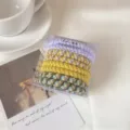 Colorful braided hair ties set in clear box, elastic scrunchies for cute daily hairstyles and ponytails. - 8-Piece Set / Yellow Series