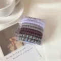Colorful woven hair ties set with transparent storage box, stylish ponytail holder accessories. - 8-Piece Set / Grey Series