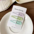Set di forcine ricurve colorate macaron, elegante variante di mollette per capelli da donna. - Set di 3 pezzi / Goccia Blu Verde
