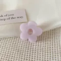 Small pink flower hair claw clip for women, cute resin mini shark clip for half up hair. - Light Purple Flower Hair Claw