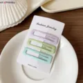 Set di fermagli per capelli cavi pastello, simpatici accessori per forcine color macaron per donne. - Set di 3 pezzi / Rettangolo Bleu Verde