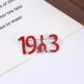 Elegante 1913 rotes Kleid Mädchen Brosche glänzende Strass Legierung Mode Schmuck - 4.4x2x1cm / Rot
