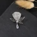 Exquisite micro-set zircon rose brooch, elegant pendant pin for suit and coat. - Rose Style (2# Silver)