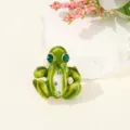 Green frog rhinestone brooch cute animal lapel pin fashion crystal jewelry accessory - Frog / 3.1x2.8cm