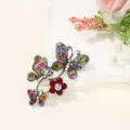 Rhinestone butterfly and flower brooch alloy crystal pin for women clothing accessories - Full Diamond Butterfly / 5.3x4cm