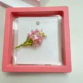 Elegant pink rose bouquet enamel brooch cute flower suit pin fashion jewelry accessory - Pink Rose Bouquet (Suspension Box) / 9x9cm