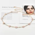 Süße coole Herz Metall Taillenkette mit rosa Tropfen, perfektes Kleidungsaccessoire. - Herz-Stil / Rosa (13070)