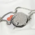 Bolso redondo de moda con diamantes de imitación y elegante cadena metálica estilo. - Redondo