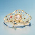 Lotusblad magnetische broche prachtig pak speld anti-glare high-end mode sieraden - 1 Stuk/Verpakking (4.4x2.6cm) / Champagne