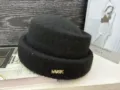 Stilvolle warme Winter Wollmütze für Damen und Herren, dicke lässige Docker Cap Mütze. - Schwarz