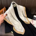 Elegant 70cm silk scarf with classic paisley print, soft lightweight neckerchief for women. - RY-05