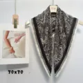 Women black white paisley print square scarf 70x70cm spring lightweight neckerchief - RZW04