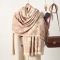 Vintage Jacquard Kunstkaschmir Schal für Damen, warme Winterschal und Schultertuch. - Lotosrosa