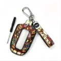 Étui de clé de voiture zodiaque Guochao fait main en cuir avec crochet métallique. - 16cmx6cm / Coq