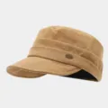 Gorra plana retro americana caqui sombrero de cadete para protección solar al aire libre - Talla única / Caqui