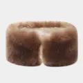 Women fluffy winter plush headband warm thick ear warmer cozy solid color winter hair accessory - Brown