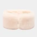 Diadema de invierno ancha de felpa para mujer, calentador de orejas de piel sintética cálido. - Beige