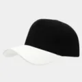 Classic two-tone baseball cap with black crown and white brim for daily casual wear. - Adjustable / Black Body With White Brim