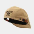 Khaki canvas newsboy cap vintage flat cap embroidered casual duck tongue hat for men women - Adjustable / Khaki