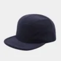 Dunkelblaue Fleece 5-Panel Kappe Detail, gemütliche Winter Flat Brim Mütze für Outdoor. - Marineblau