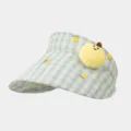Visiera parasole a quadri con dettaglio di limone in peluche, cappellino estivo. - Taglia unica / Visiera