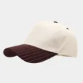 Detailed view of the American retro color-blocked baseball cap featuring a contrast pinstripe brim. - Adjustable / Striped Brim