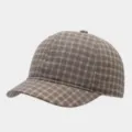 Bruine ruitjes honkbalpet met korte klep, vintage casual zonnehoed voor dagelijks gebruik. - Rooster Stijl / Khaki
