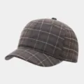 Gorra de béisbol de cuadros retro con ala corta hombre mujer, sombrero de sol casual chic. - Ajustable / Gris