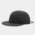 Detailed view of the dark grey breathable mesh outdoor cap, quick-drying fabric. - Adjustable / Dark Gray
